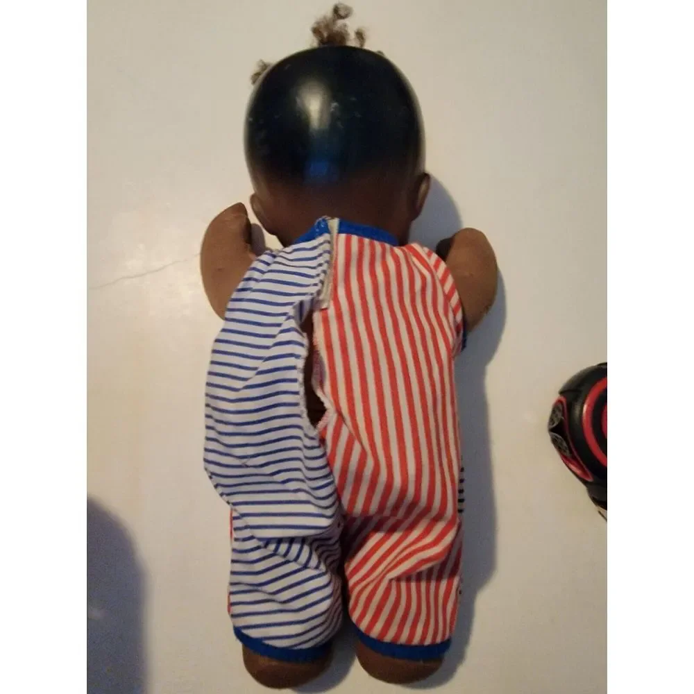 Vintage 1989 Magic Nursery‎ Doll African American 1980s Vtg Striped Pajamas